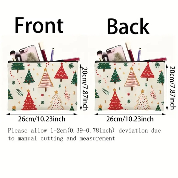 🎄3 for $23🎄 Christmas Tree Cosmetics Bag - Picture 3 of 3